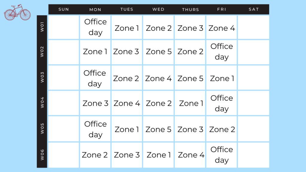 Weekly Sales Calendar