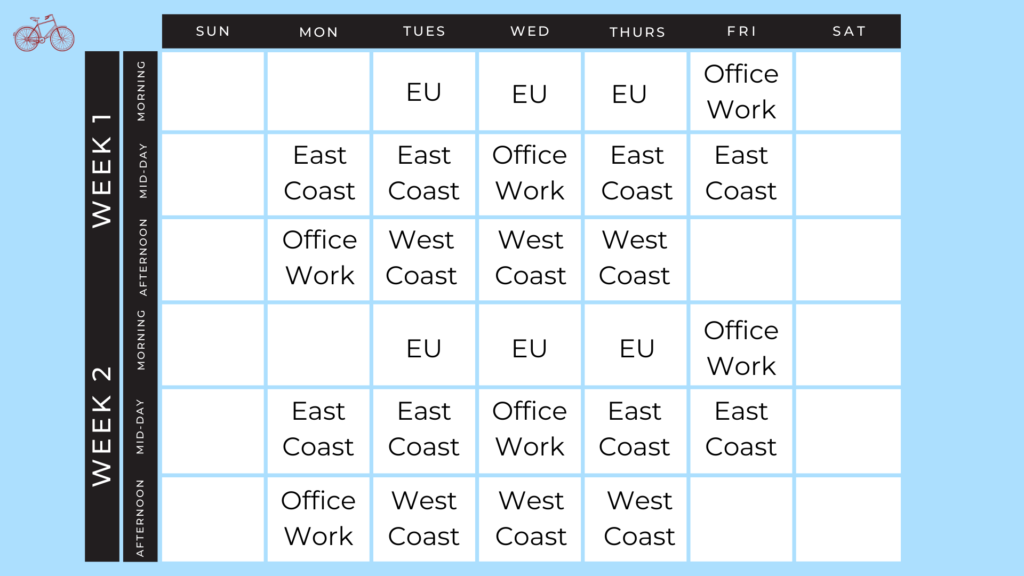 Global Weekly Sales Calendar